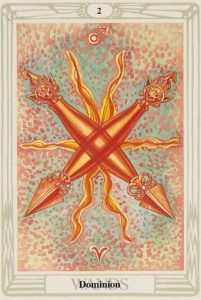 Two of Wands from the Thoth Tarot